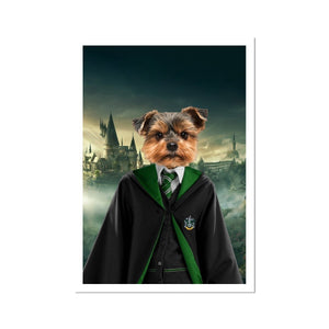 Slytherin (Harry Potter Inspired): Custom Pet Portrait - Paw & Glory - Dog Portraits - Pet Portraits