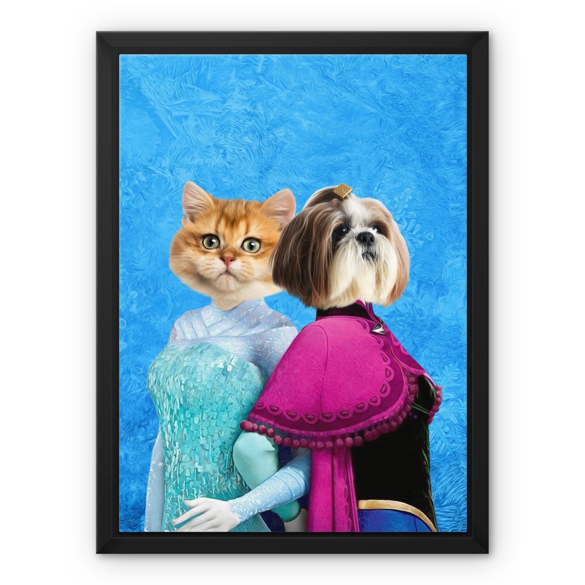 Snow Sisters (Frozen Inspired): Custom Pet Canvas - Paw & Glory - Dog Portraits - Pet Portraits