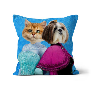 Snow Sisters (Frozen Inspired): Custom Pet Pillow - Paw & Glory - Dog Portraits - Pet Portraits