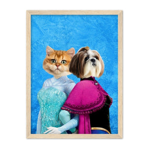 Snow Sisters (Frozen Inspired): Custom Pet Portrait - Paw & Glory - Dog Portraits - Pet Portraits