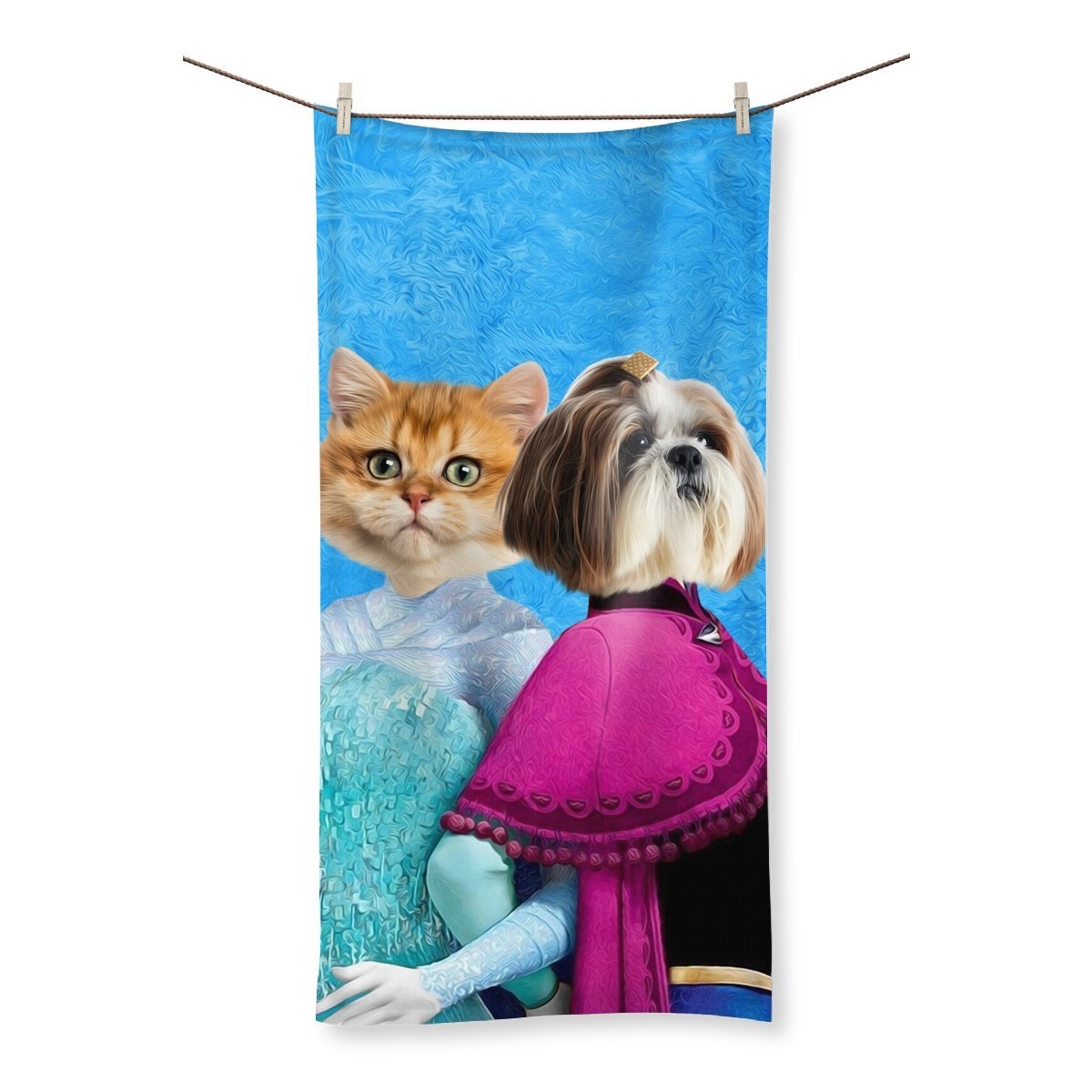 Snow Sisters (Frozen Inspired): Custom Pet Towel - Paw & Glory - Dog Portraits - Pet Portraits