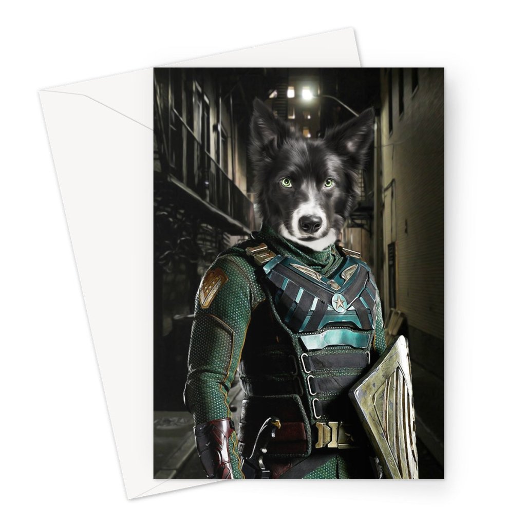 Soldier Boy (The Boys Inspired): Custom Pet Greeting Card - Paw & Glory - Dog Portraits - Pet Portraits