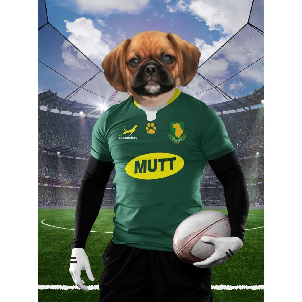 South Africa Rugby Team: Custom Digital Pet Portrait - Paw & Glory - Dog Portraits - Pet Portraits