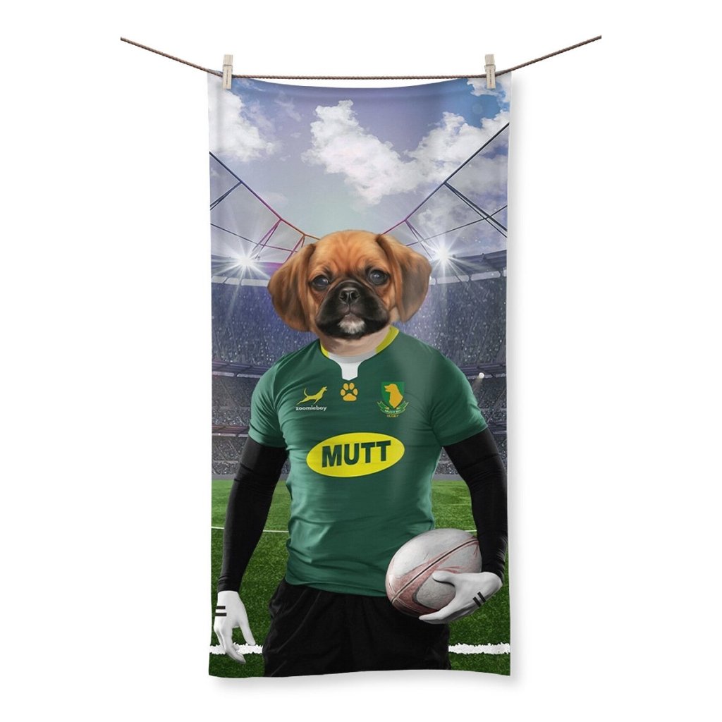 South Africa Rugby Team: Custom Pet Towel - Paw & Glory - Dog Portraits - Pet Portraits