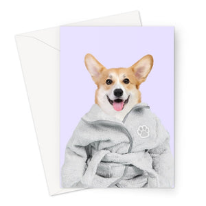 Spa Day: Custom Pet Greeting Card - Paw & Glory - Dog Portraits - Pet Portraits