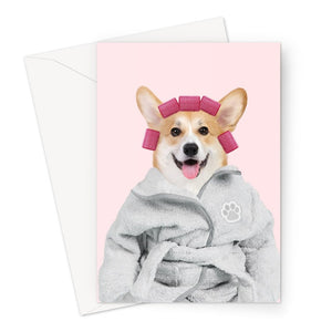 Spa Day: Custom Pet Greeting Card - Paw & Glory - Dog Portraits - Pet Portraits