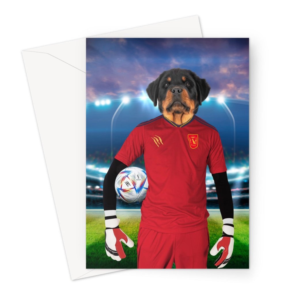 Spain Football Team (FIFA 2022): Custom Pet Greeting Card - Paw & Glory - Dog Portraits - Pet Portraits