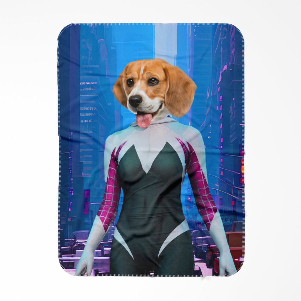 Spider Girl: Custom Pet Blanket - Paw & Glory - Dog Portraits - Pet Portraits