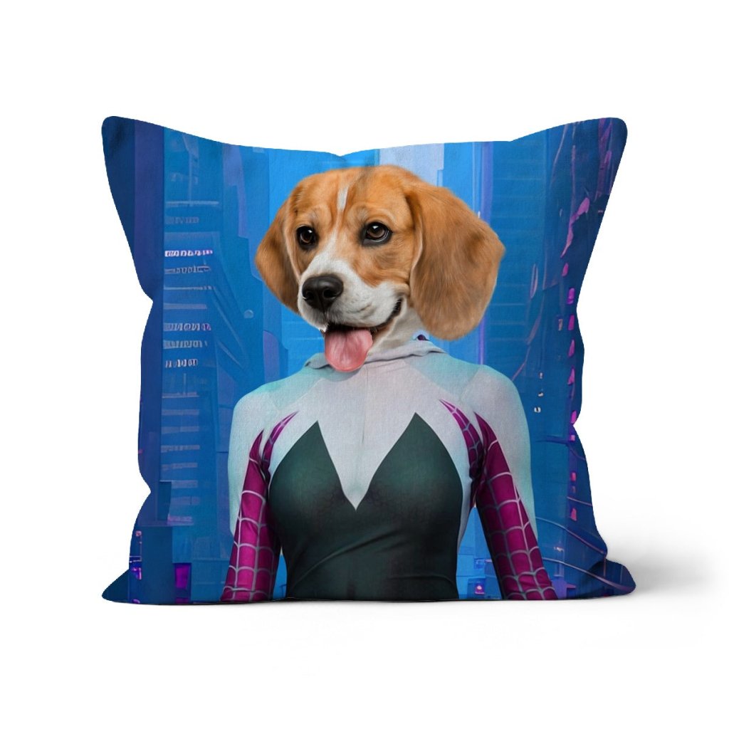 Spider Girl: Custom Pet Pillow - Paw & Glory - Dog Portraits - Pet Portraits