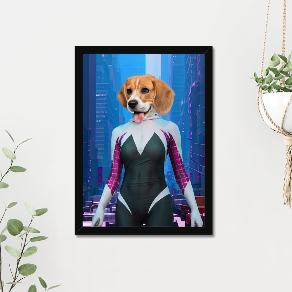 Spider Girl: Custom Pet Portrait - Paw & Glory - Dog Portraits - Pet Portraits