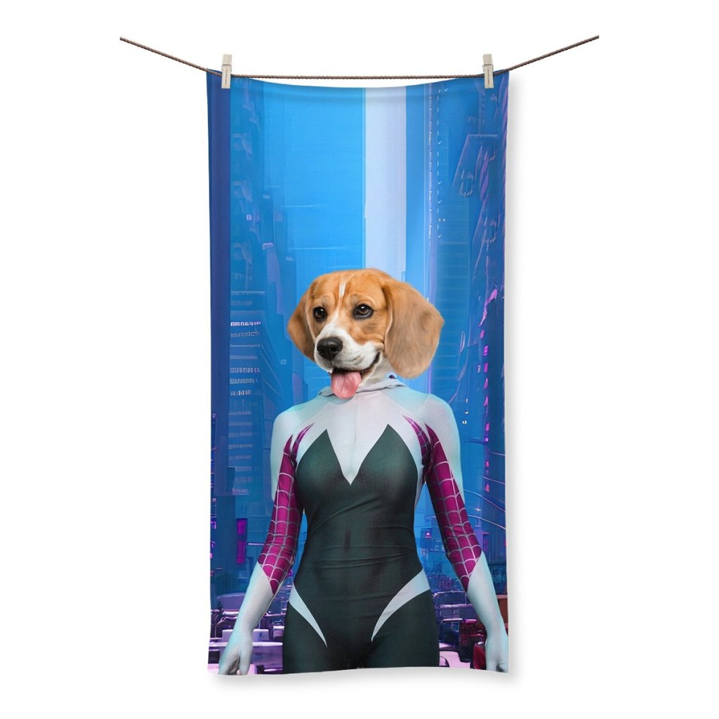 Spider Girl: Custom Pet Towel - Paw & Glory - Dog Portraits - Pet Portraits