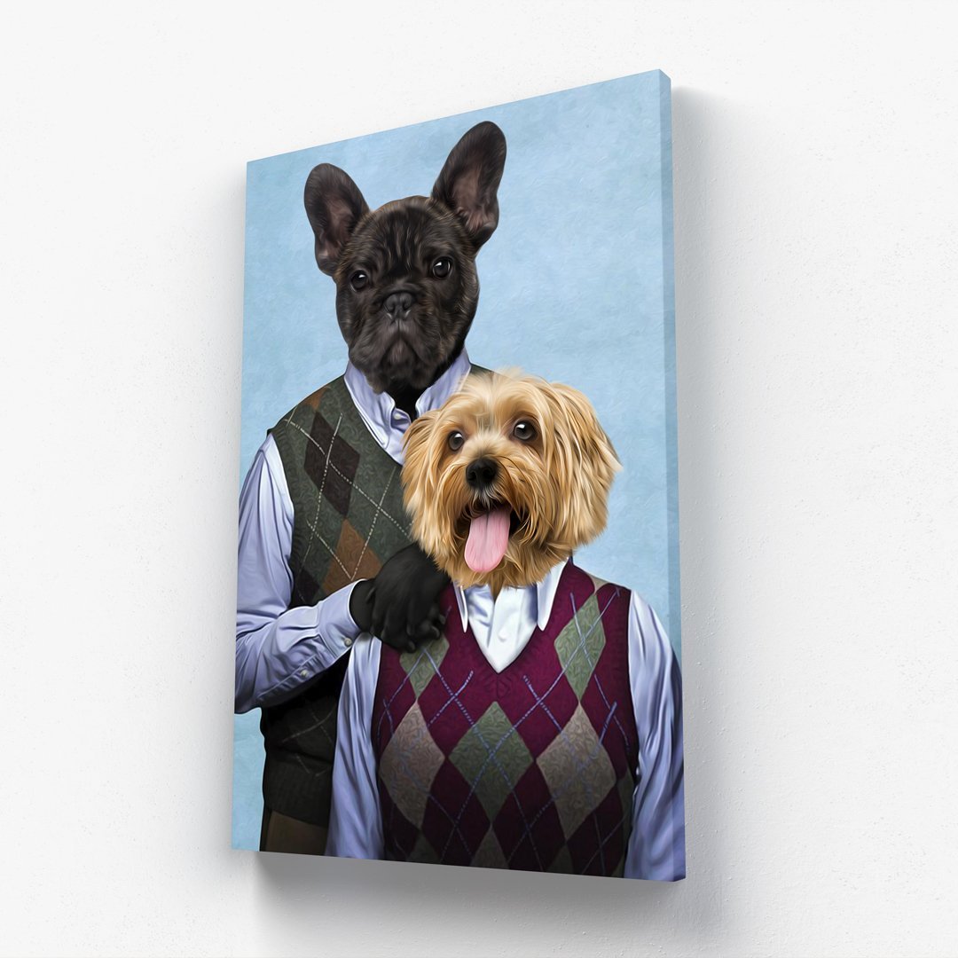 Step-Doggo And Doggette 2 Custom Pet Portrait Personalized Canvas Wall Art Home Decor for Pet buy Lovers