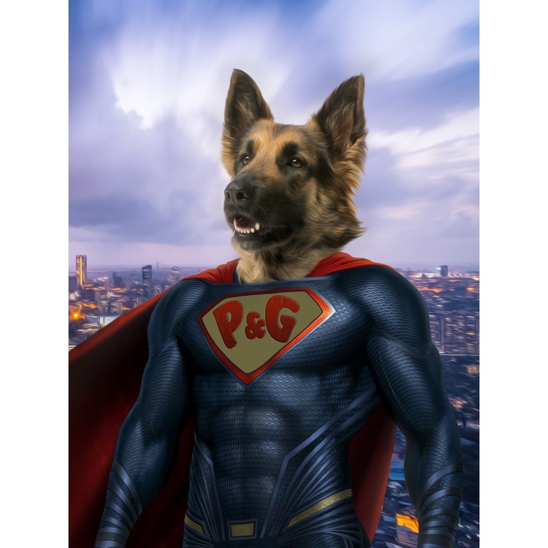 Super Pet: Custom Digital Download Pet Portrait - Paw & Glory - Dog Portraits - Pet Portraits