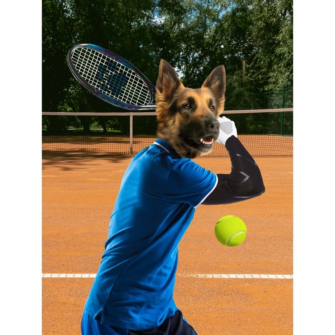 Tennis Icon: Custom Digital Download Pet Portrait - Paw & Glory - Dog Portraits - Pet Portraits