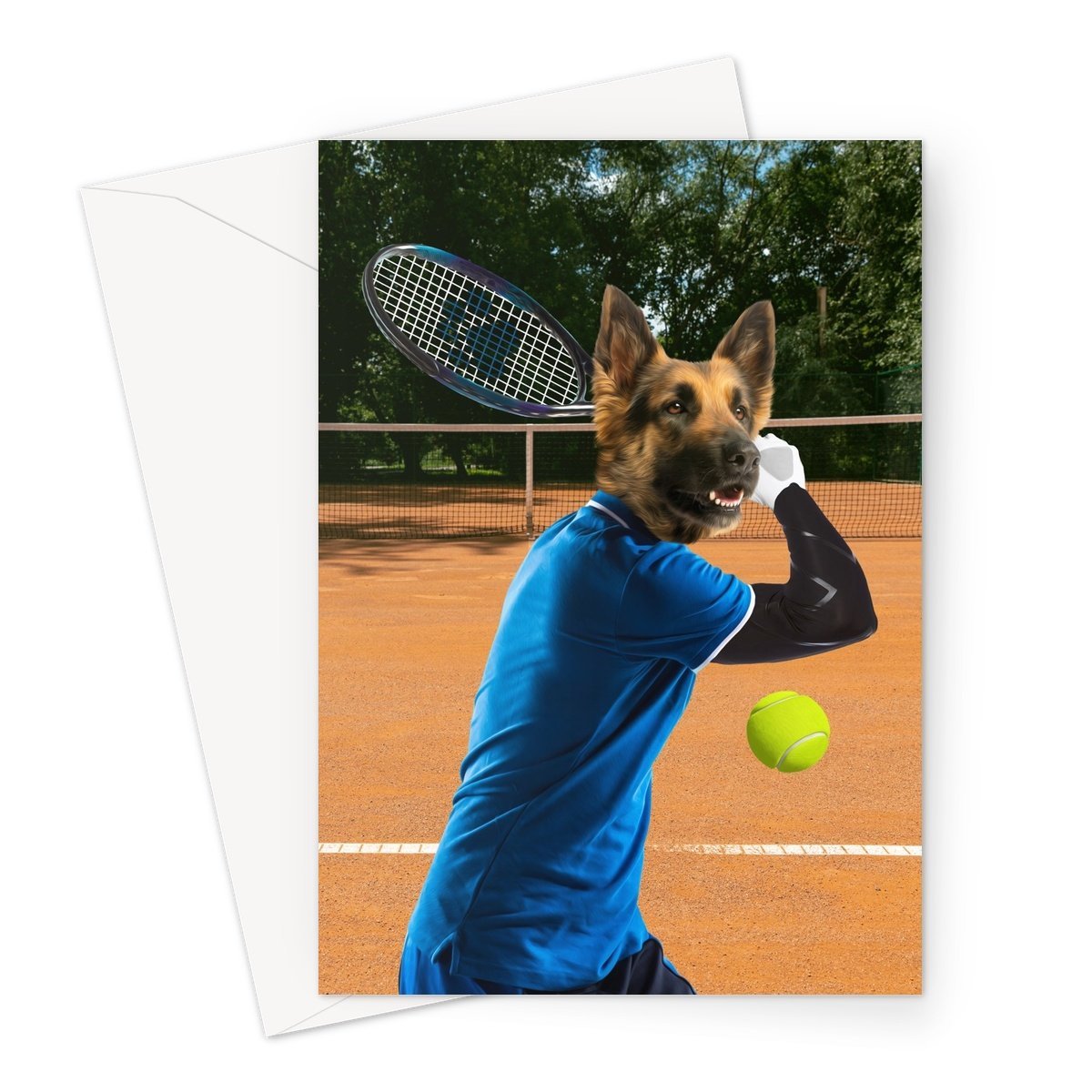 Tennis Icon: Custom Pet Greeting Card - Paw & Glory - Dog Portraits - Pet Portraits