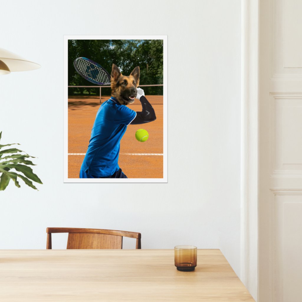 Tennis Icon: Custom Pet Poster - Paw & Glory - Dog Portraits - Pet Portraits