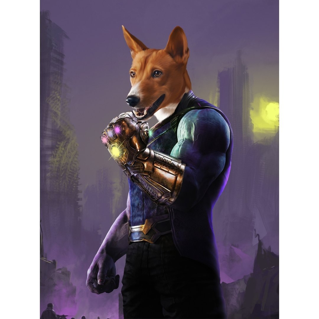 Thanos (Marvel Inspired): Custom Digital Download Pet Portrait - Paw & Glory - Dog Portraits - Pet Portraits