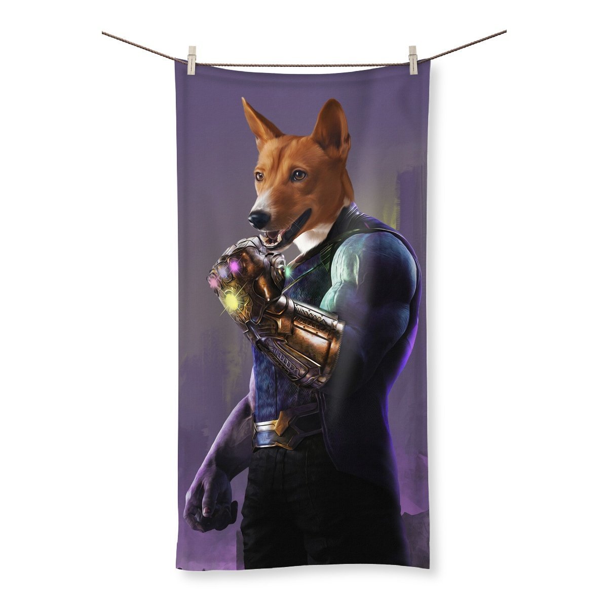 Thanos (Marvel Inspired): Custom Pet Towel - Paw & Glory - Dog Portraits - Pet Portraits