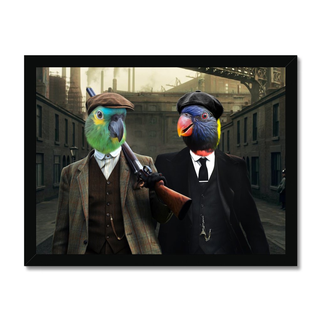 The 2 Brothers (Peaky Blinders Inspired): Animal Art Framed Portrait - Paw & Glory - Dog Portraits - Pet Portraits