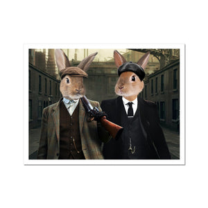 The 2 Brothers (Peaky Blinders Inspired): Animal Art Poster - Paw & Glory - Dog Portraits - Pet Portraits