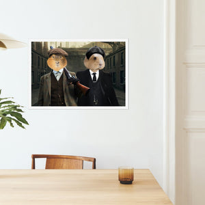 The 2 Brothers (Peaky Blinders Inspired): Animal Art Poster - Paw & Glory - Dog Portraits - Pet Portraits