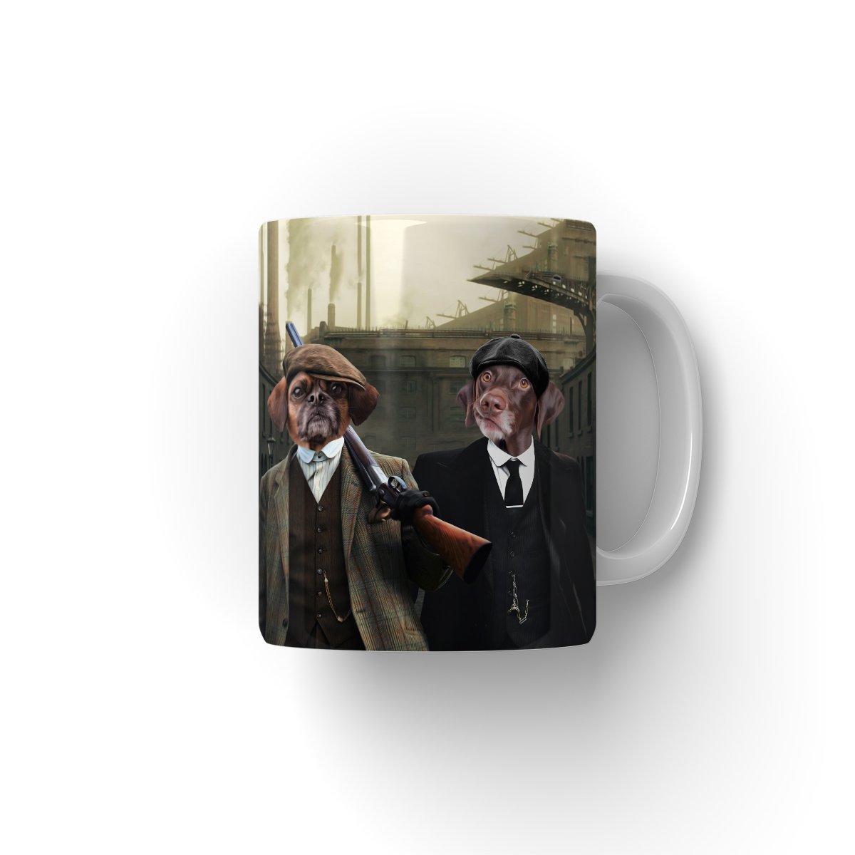 The 2 Brothers (Peaky Blinders Inspired): Custom Pet Coffee Mug - Paw & Glory - Dog Portraits - Pet Portraits