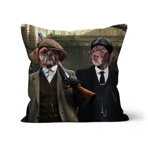 The 2 Brothers (Peaky Blinders Inspired): Custom Pet Pillow - Paw & Glory - Dog Portraits - Pet Portraits