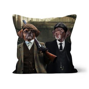 The 2 Brothers (Peaky Blinders Inspired): Custom Pet Pillow - Paw & Glory - Dog Portraits - Pet Portraits