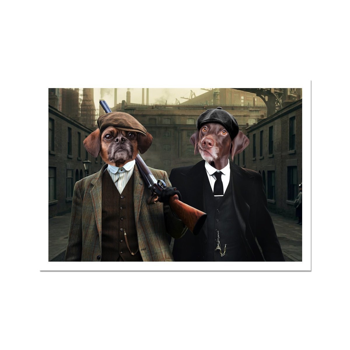 The 2 Brothers (Peaky Blinders Inspired): Custom Pet Poster - Paw & Glory - Dog Portraits - Pet Portraits