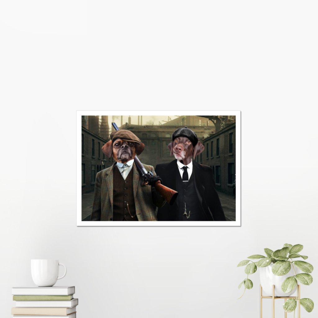 The 2 Brothers (Peaky Blinders Inspired): Custom Pet Poster - Paw & Glory - Dog Portraits - Pet Portraits