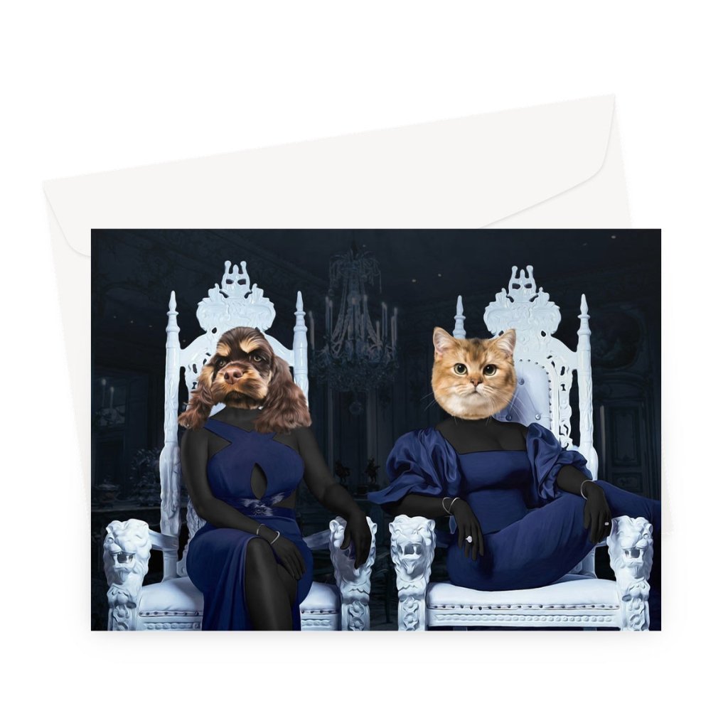 The 2 Housewives Of Atlanta: Custom Pet Greeting Card - Paw & Glory - Dog Portraits - Pet Portraits