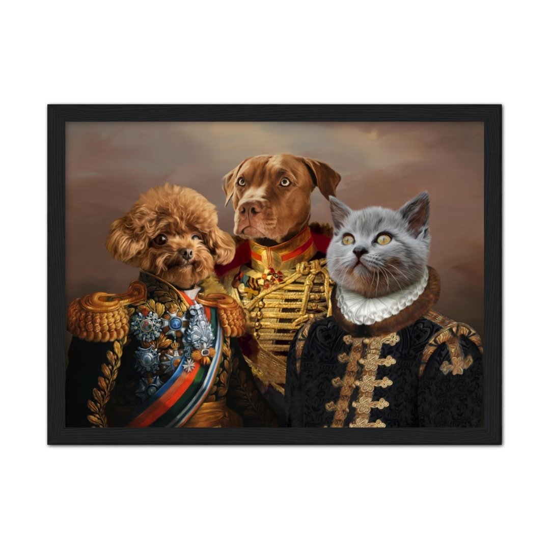 The 3 Brothers In Arms: Custom Pet Portrait - Paw & Glory - Dog Portraits - Pet Portraits