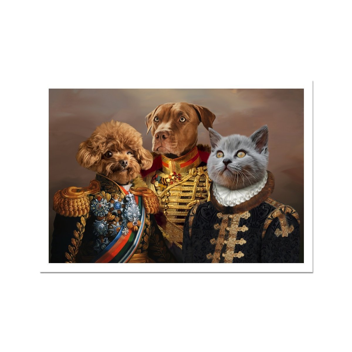 The 3 Brothers In Arms: Custom Pet Poster - Paw & Glory - Dog Portraits - Pet Portraits