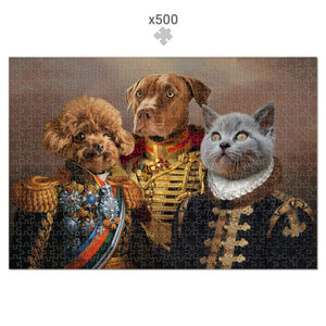 The 3 Brothers In Arms: Custom Pet Puzzle - Paw & Glory - Dog Portraits - Pet Portraits