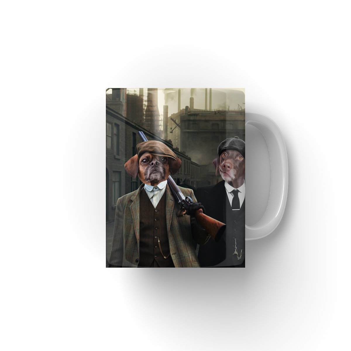 The 3 Brothers (Peaky Blinders Inspired): Custom Pet Coffee Mug - Paw & Glory - Dog Portraits - Pet Portraits