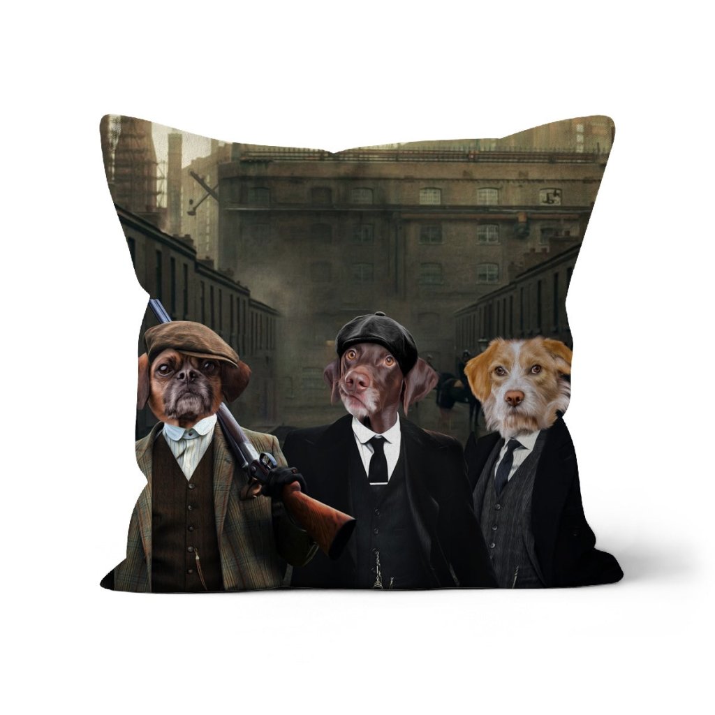 The 3 Brothers (Peaky Blinders Inspired): Custom Pet Pillow - Paw & Glory - Dog Portraits - Pet Portraits