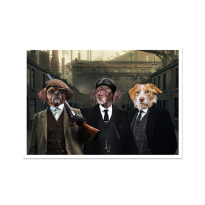 The 3 Brothers (Peaky Blinders Inspired): Custom Pet Portrait - Paw & Glory - Dog Portraits - Pet Portraits