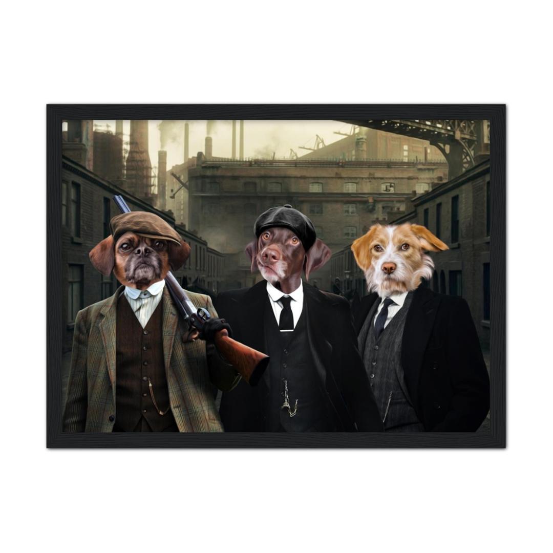 The 3 Brothers (Peaky Blinders Inspired): Custom Pet Portrait - Paw & Glory - Dog Portraits - Pet Portraits