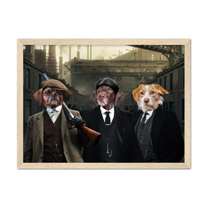 The 3 Brothers (Peaky Blinders Inspired): Custom Pet Portrait - Paw & Glory - Dog Portraits - Pet Portraits