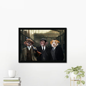 The 3 Brothers (Peaky Blinders Inspired): Custom Pet Portrait - Paw & Glory - Dog Portraits - Pet Portraits