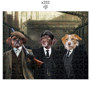 The 3 Brothers (Peaky Blinders Inspired): Custom Pet Puzzle - Paw & Glory - Dog Portraits - Pet Portraits