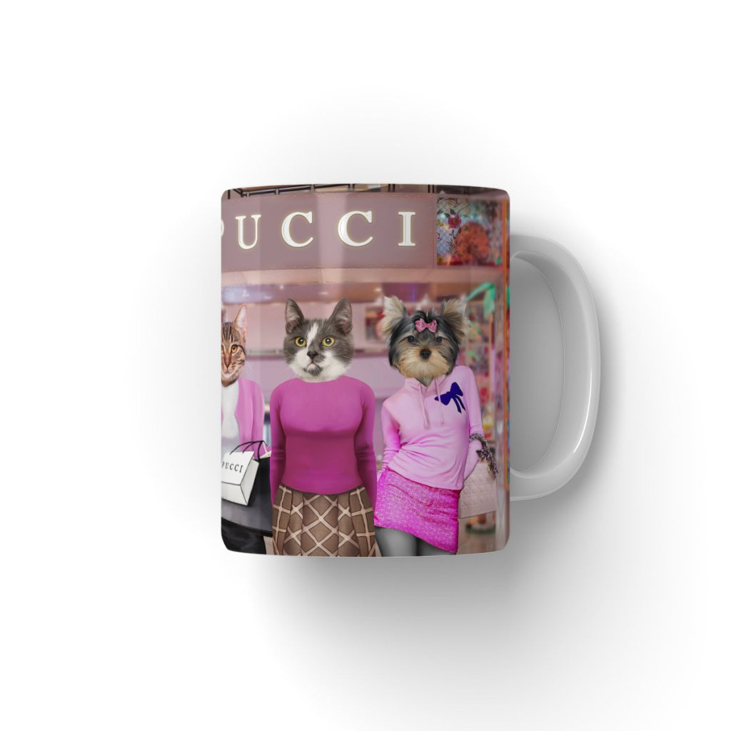 The 3 Mean Girls: Custom Pet Coffee Mug - Paw & Glory - Dog Portraits - Pet Portraits