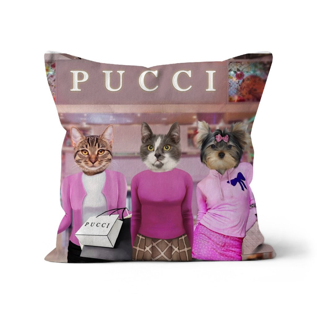 The 3 Mean Girls: Custom Pet Pillow - Paw & Glory - Dog Portraits - Pet Portraits