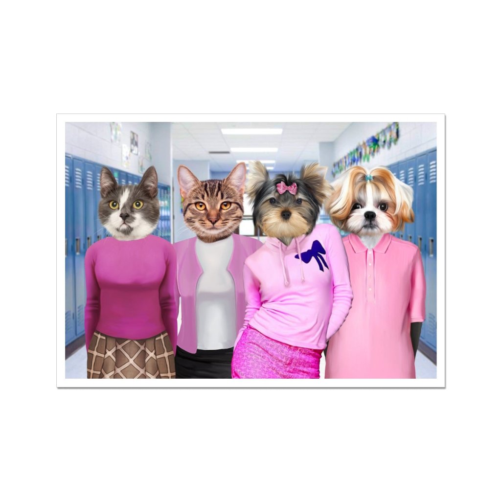 The 4 Mean Girls: Custom Pet Poster - Paw & Glory - #pet portraits# - #dog portraits# - #pet portraits uk#