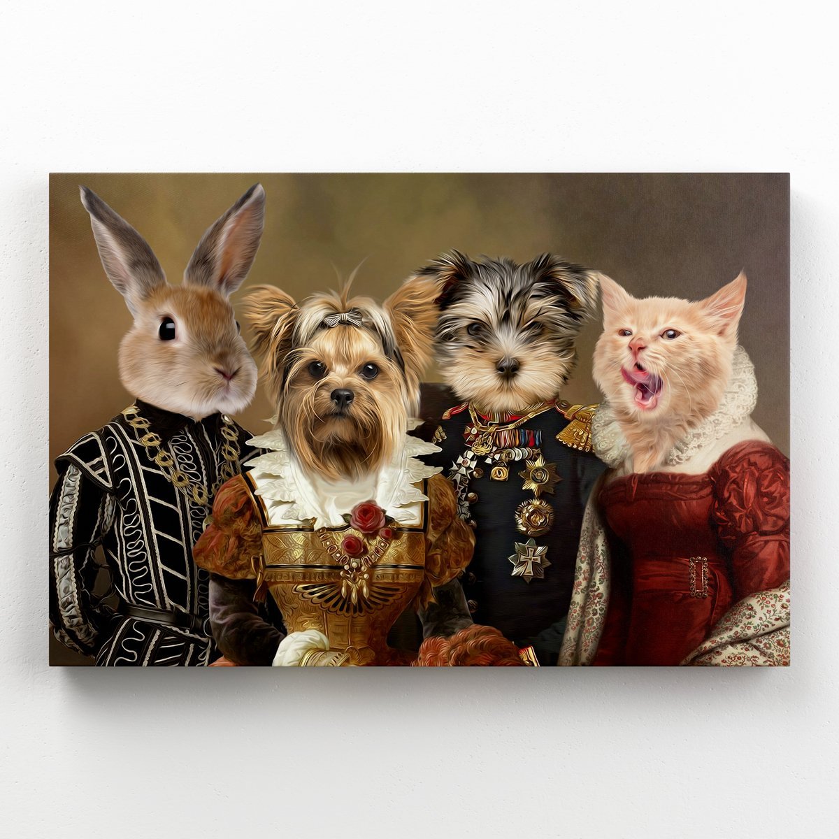 The 4 Nobles: Custom Pet Canvas - Paw & Glory - Dog Portraits - Pet Portraits