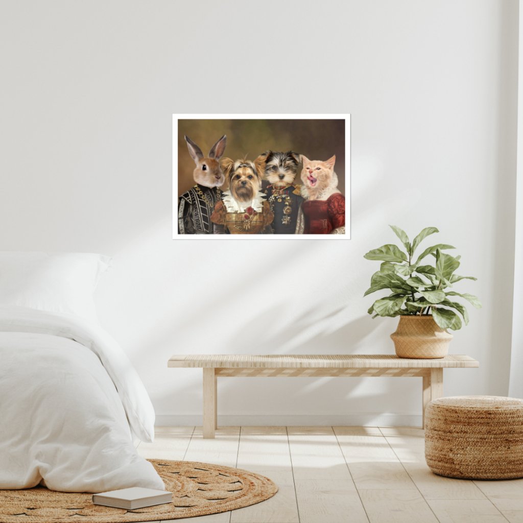 The 4 Nobles: Custom Pet Poster - Paw & Glory - Dog Portraits - Pet Portraits