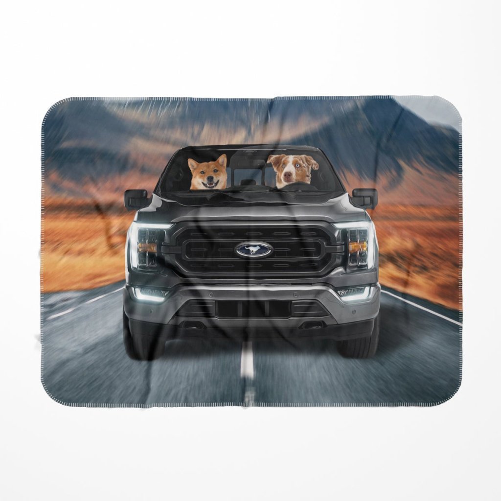 The 4x4 Big Truck: Custom Pet Blanket - Paw & Glory - Dog Portraits - Pet Portraits