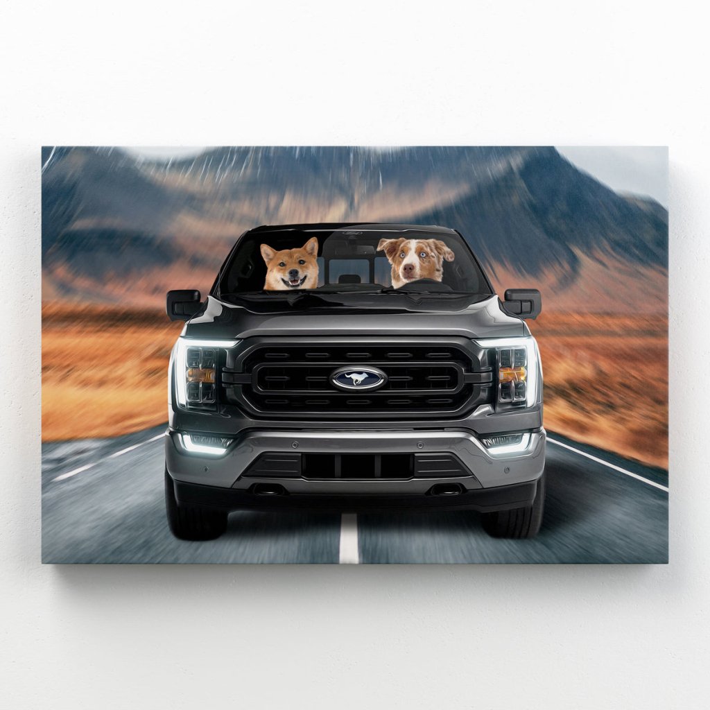 The 4x4 Big Truck: Custom Pet Canvas - Paw & Glory - Dog Portraits - Pet Portraits