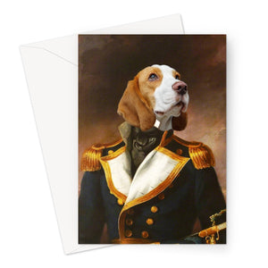 The Admiral: Custom Pet Greeting Card - Paw & Glory - Dog Portraits - Pet Portraits