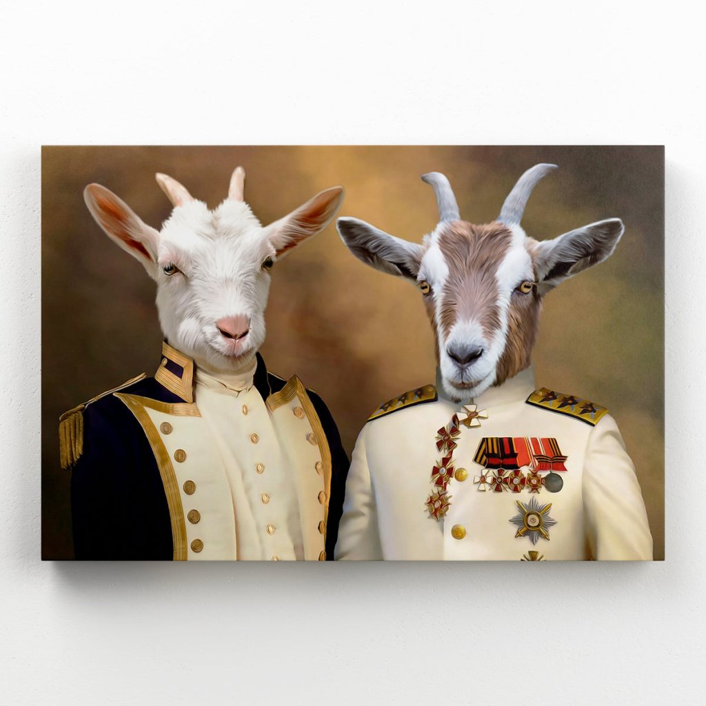 The Admiral & The Sergeant: Animal Art Canvas - Paw & Glory - Dog Portraits - Pet Portraits